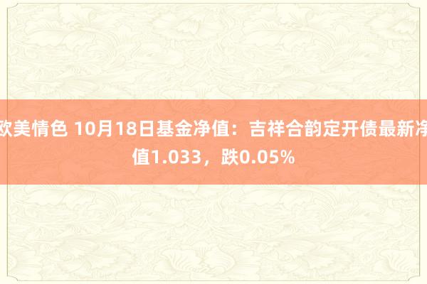 欧美情色 10月18日基金净值：吉祥合韵定开债最新净值1.033，跌0.05%