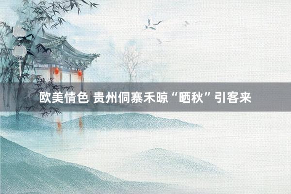 欧美情色 贵州侗寨禾晾“晒秋”引客来
