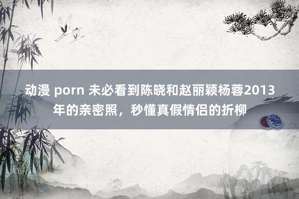 动漫 porn 未必看到陈晓和赵丽颖杨蓉2013年的亲密照，秒懂真假情侣的折柳