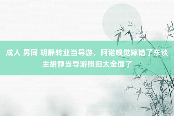 成人 男同 胡静转业当导游，阿诺嗅觉嫁错了东谈主胡静当导游照旧太全面了