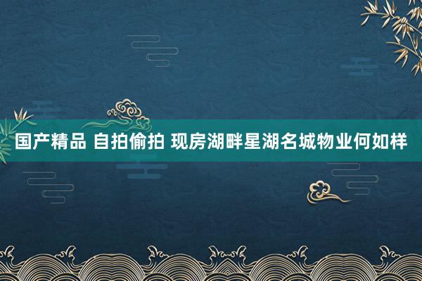 国产精品 自拍偷拍 现房湖畔星湖名城物业何如样