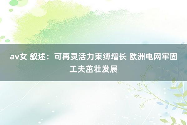 av女 叙述：可再灵活力束缚增长 欧洲电网牢固工夫茁壮发展